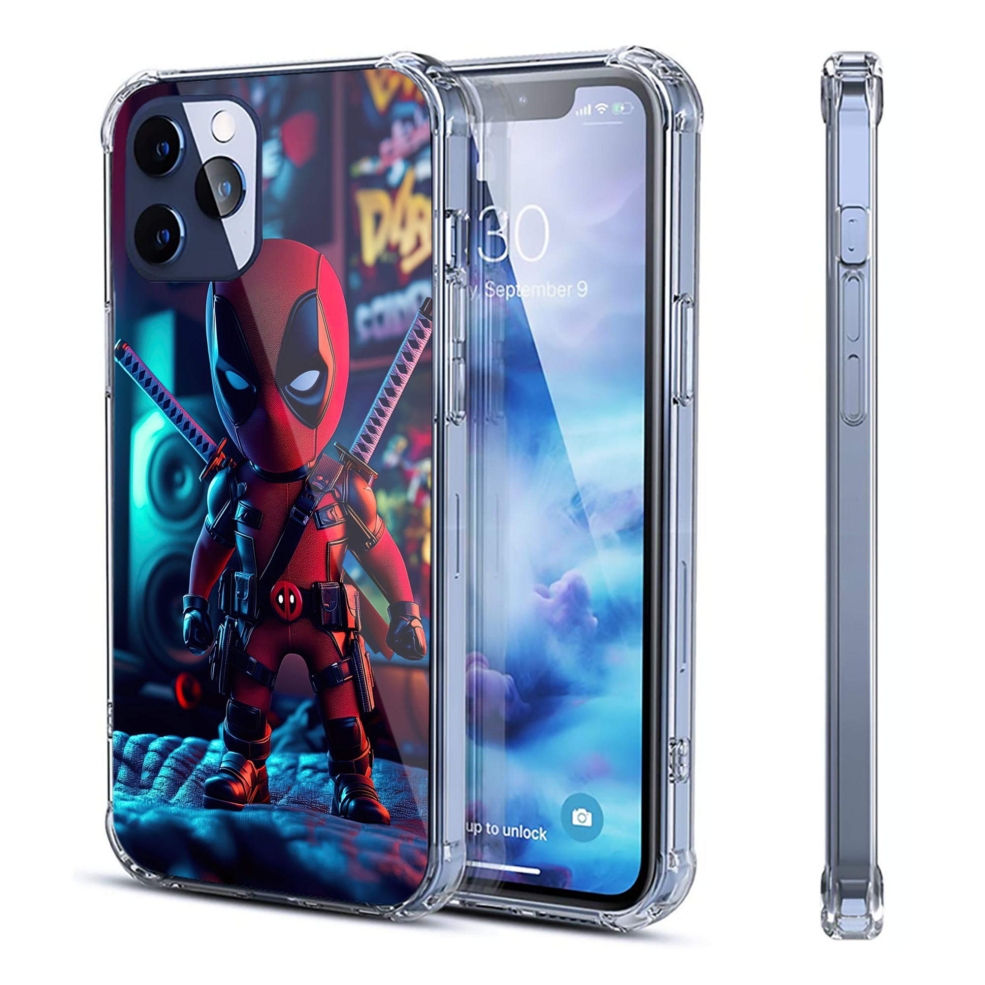 （画像用） Deadpool デッドプール 【iPhone 12シリーズ対応】透明スマホケース（クリアソフトケース）
